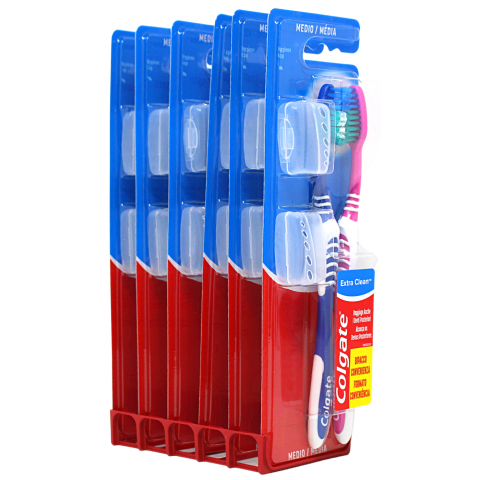 COLGATE T/B MEDIUM 2CT + HYGIENE CAP(IT)/12