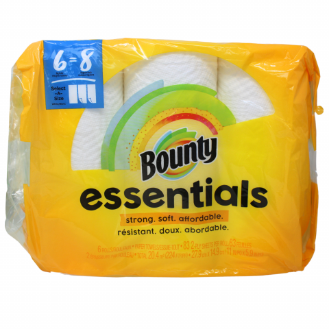 BOUNTY PAPER TOWELS 6ROLLS 83 SHEETS ESSENTIALS/1