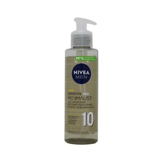 NIVEA MEN FACE & BEARD WASH 200ML SENSITIVE PRO(B)/12