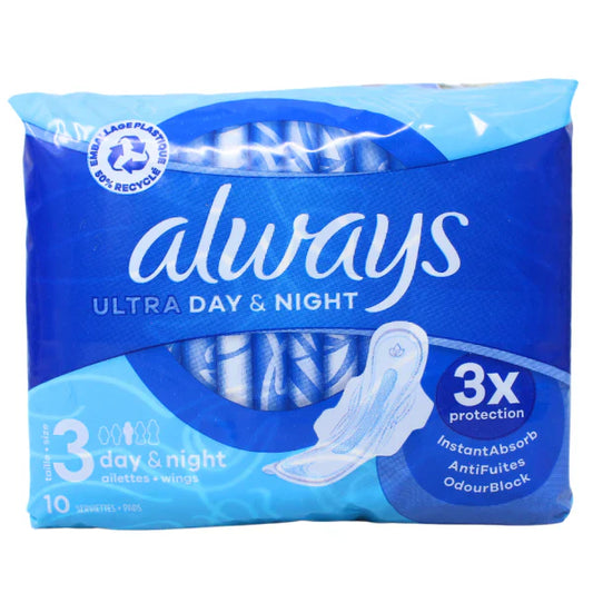 ALWAYS ULTRA 10CT SIZE3 DAY&NIGHT W/WINGS/16