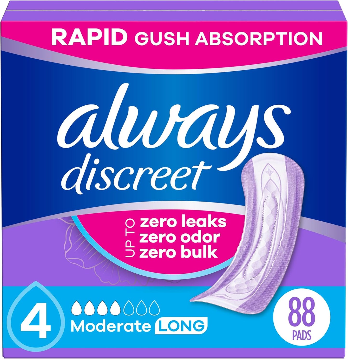 ALWAYS DISCREET 88CT PAD&LINER+UNDERWEAR/1