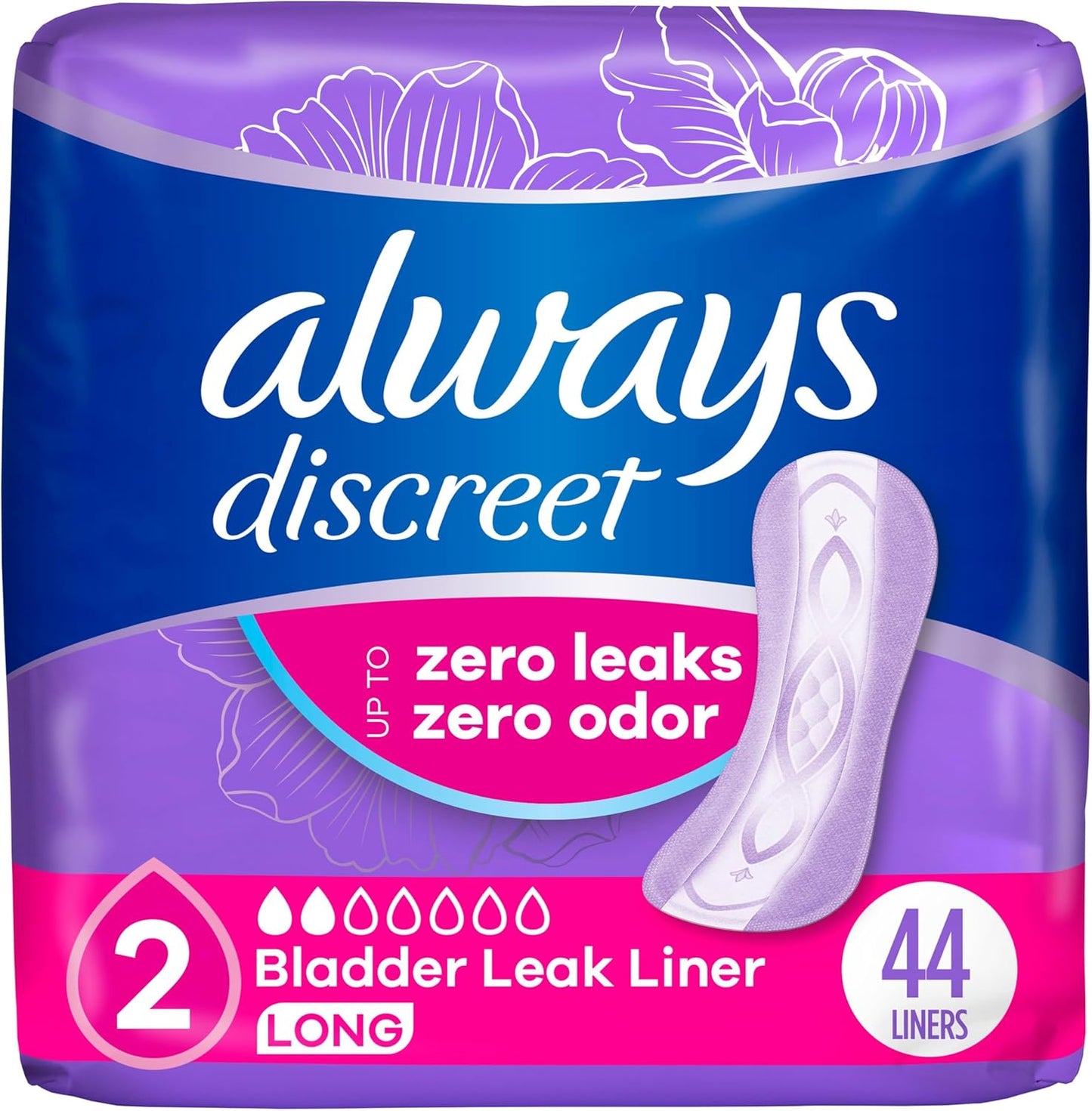 ALWAYS DISCREET 44CT LINERS LONG LNGTH (B)/R6