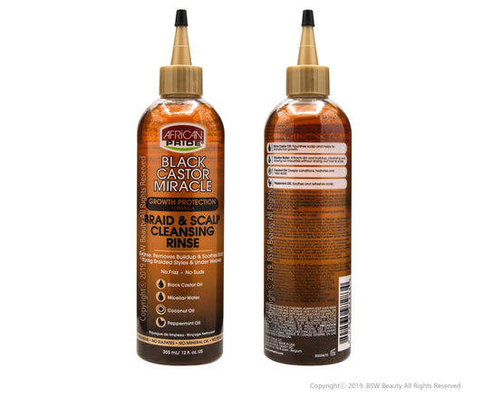 AFRICAN PRIDE Black Castor Miracle Braid & Scalp Cleansing Rinse (12oz)