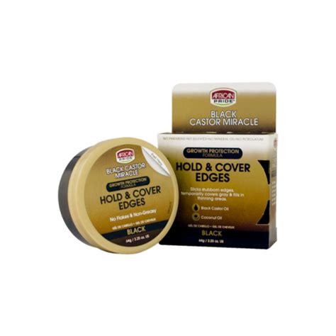 AFRICAN PRIDE Black Castor Miracle Hold & Cover Edges (2.25oz)